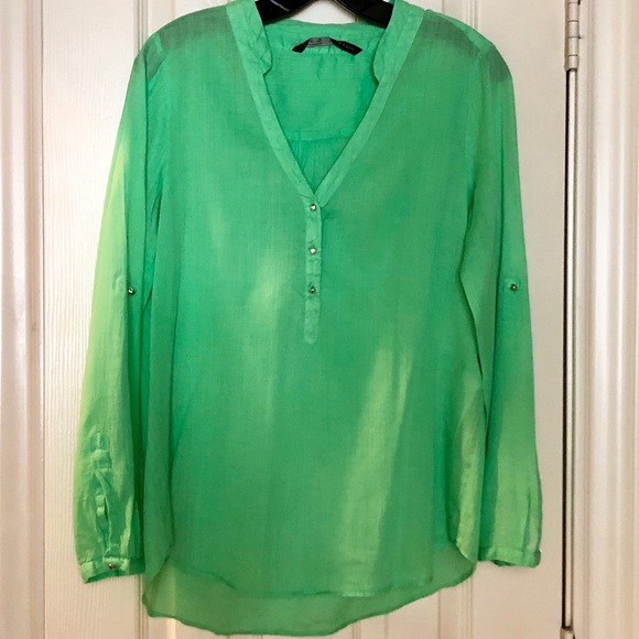 Lime Green Casual Zara Top - Picture 1 of 5